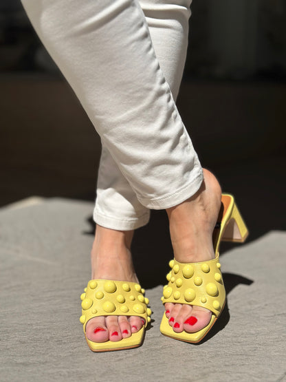 Mules à talons Angel Alarcon jaune femme