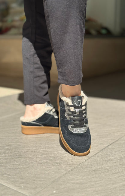 Baskets mules SJ FEMME Noir et doré