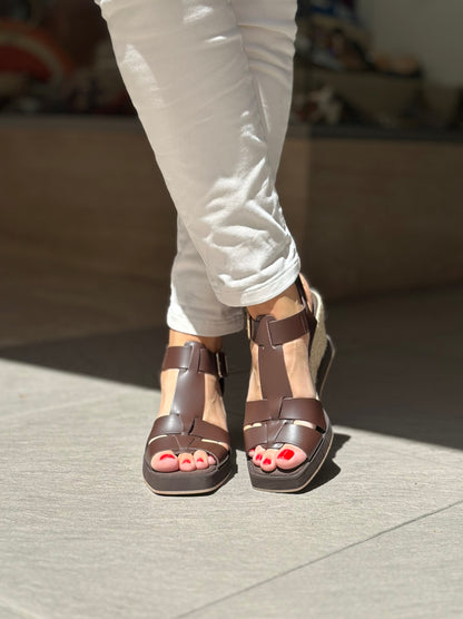 Nu-pieds compensés PALOMITAS by PALOMA BARCELO Marron femme