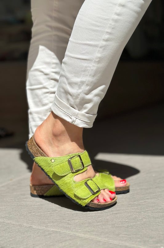 Nu-pieds CUBANAS Poilus vert femme