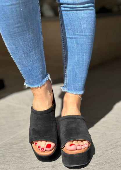 Nu-pieds compensés CAFE NOIR Noir femme