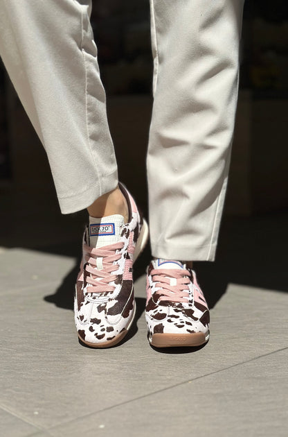 Baskets BACK70 JOGGER vache et rose Femme