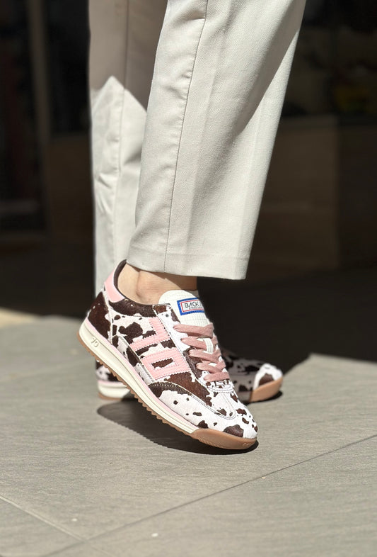 Baskets BACK70 JOGGER vache et rose Femme