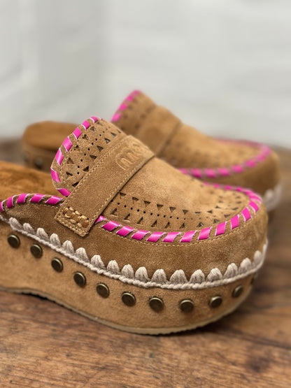 Sabot MOU camel femme
