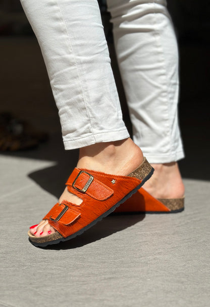 Nu-pieds CUBANAS Poilus orange femme