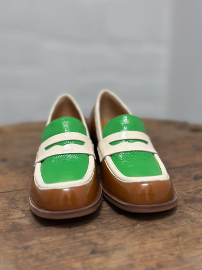 Mocassins LES VENUES Femme vert et marron