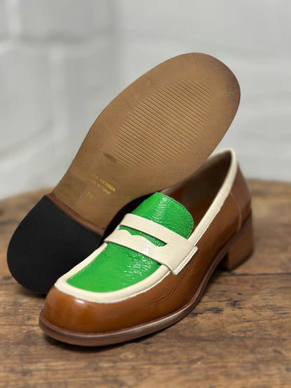 Mocassins LES VENUES Femme vert et marron
