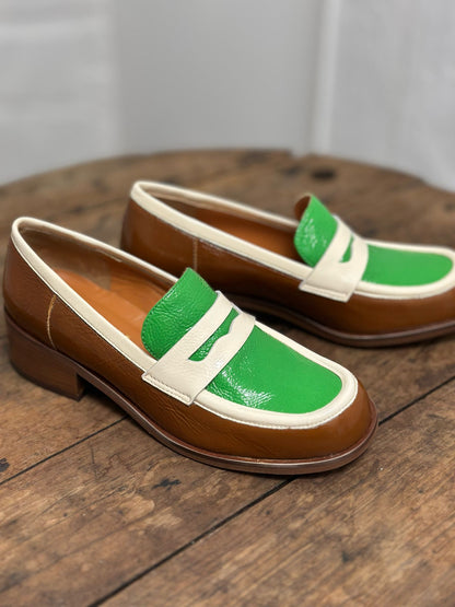 Mocassins LES VENUES Femme vert et marron