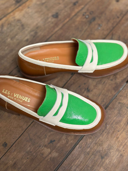 Mocassins LES VENUES Femme vert et marron