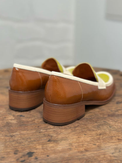 Mocassins LES VENUES Femme vert/jaune et marron