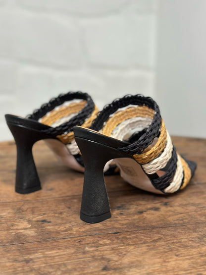 Mules à talons Angel Alarcon Noir/camel femme