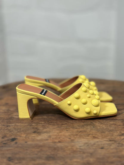 Mules à talons Angel Alarcon jaune femme