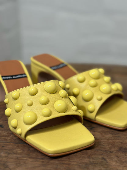 Mules à talons Angel Alarcon jaune femme