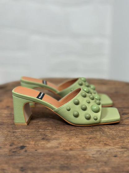 Mules à talons Angel Alarcon vert femme