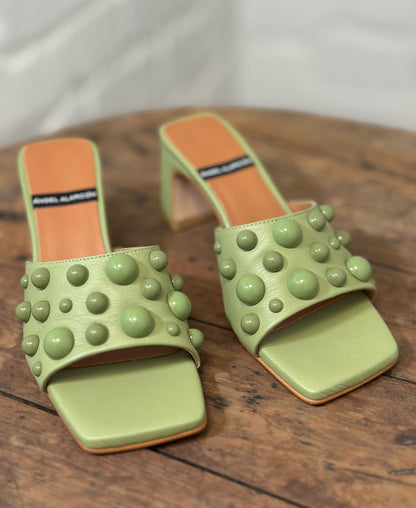 Mules à talons Angel Alarcon vert femme