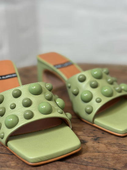 Mules à talons Angel Alarcon vert femme