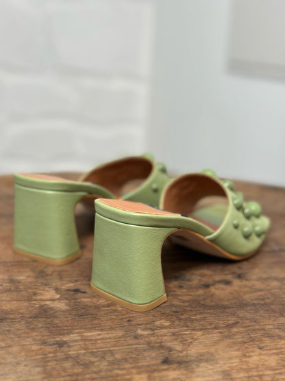 Mules à talons Angel Alarcon vert femme