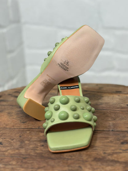 Mules à talons Angel Alarcon vert femme