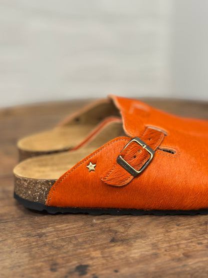 Mules/sabot CUBANAS Poilus orange femme