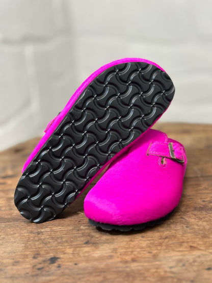 Mules/sabot CUBANAS Poilus rose fuchsia femme