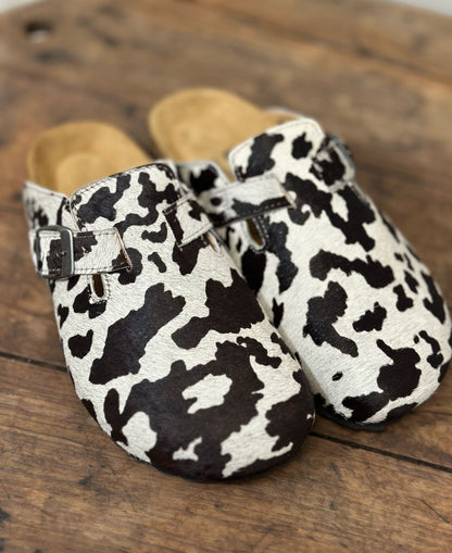 Mules/sabot CUBANAS Poilus vache noir et blanc femme