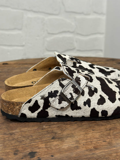 Mules/sabot CUBANAS Poilus vache noir et blanc femme