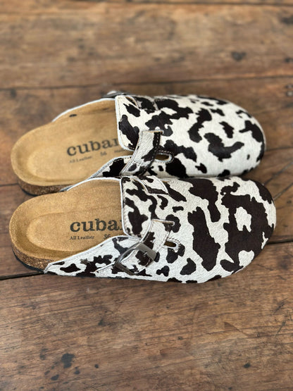 Mules/sabot CUBANAS Poilus vache noir et blanc femme