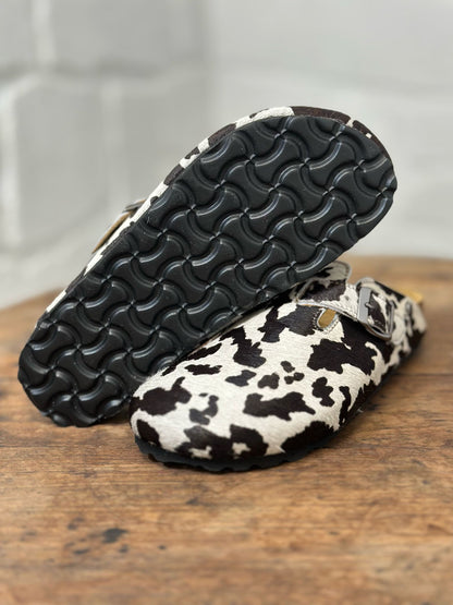 Mules/sabot CUBANAS Poilus vache noir et blanc femme
