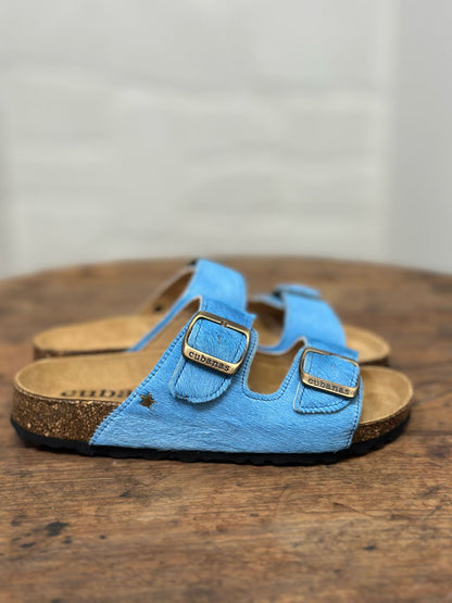 Nu-pieds CUBANAS Poilus BLEU femme