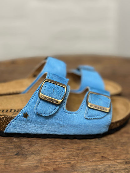 Nu-pieds CUBANAS Poilus BLEU femme