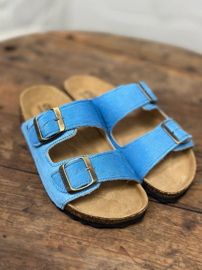 Nu-pieds CUBANAS Poilus BLEU femme