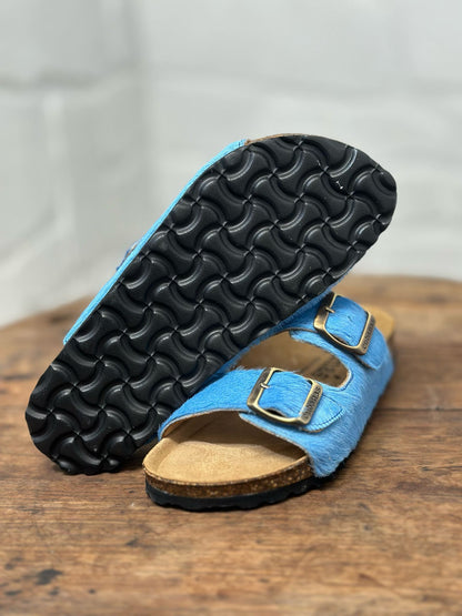 Nu-pieds CUBANAS Poilus BLEU femme