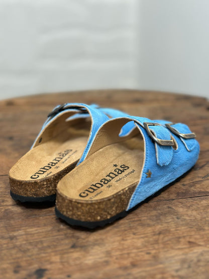Nu-pieds CUBANAS Poilus BLEU femme
