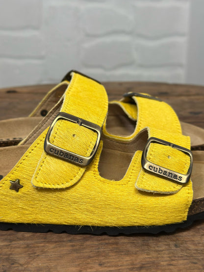 Nu-pieds CUBANAS Poilus jaune femme