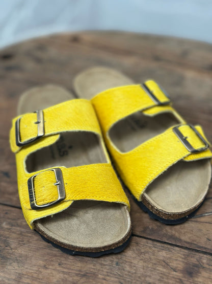 Nu-pieds CUBANAS Poilus jaune femme