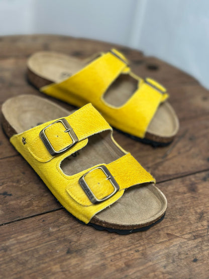 Nu-pieds CUBANAS Poilus jaune femme