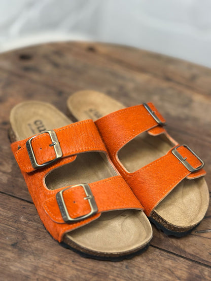Nu-pieds CUBANAS Poilus orange femme