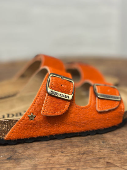 Nu-pieds CUBANAS Poilus orange femme