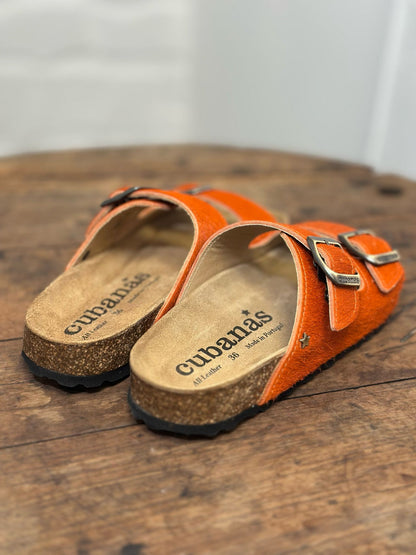 Nu-pieds CUBANAS Poilus orange femme
