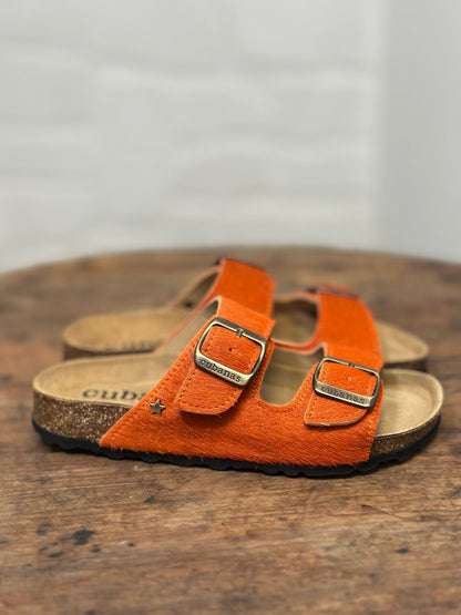 Nu-pieds CUBANAS Poilus orange femme