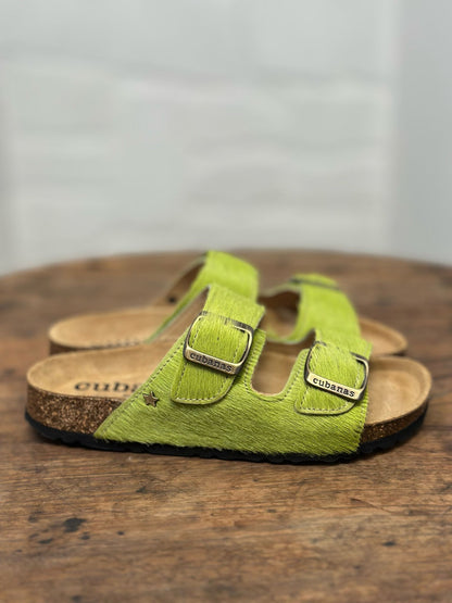 Nu-pieds CUBANAS Poilus vert femme