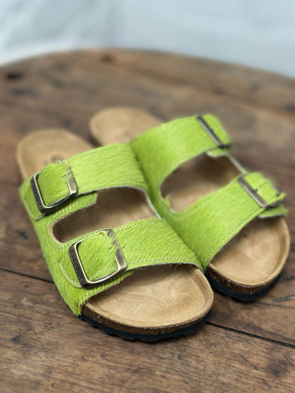 Nu-pieds CUBANAS Poilus vert femme