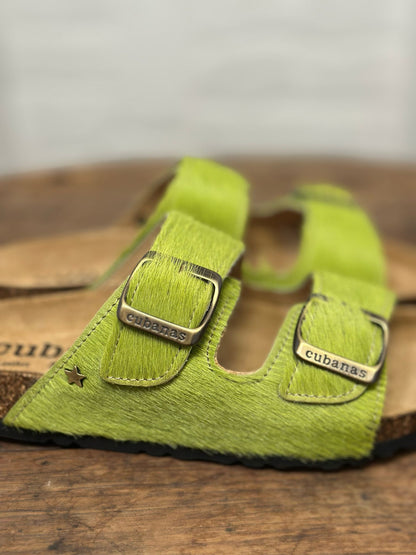 Nu-pieds CUBANAS Poilus vert femme