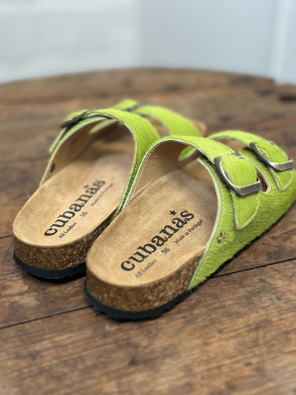 Nu-pieds CUBANAS Poilus vert femme