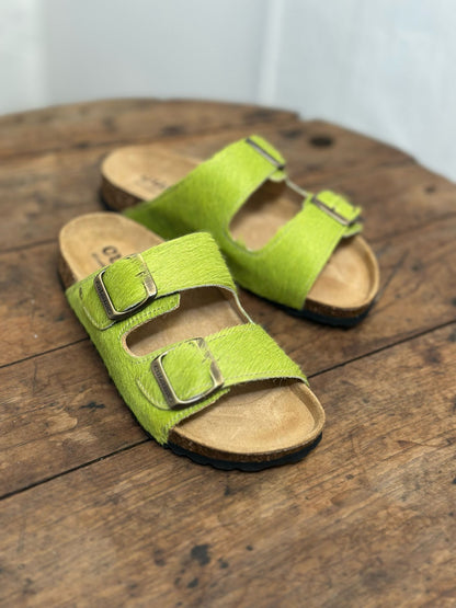 Nu-pieds CUBANAS Poilus vert femme