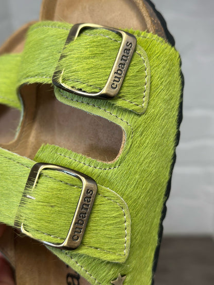 Nu-pieds CUBANAS Poilus vert femme