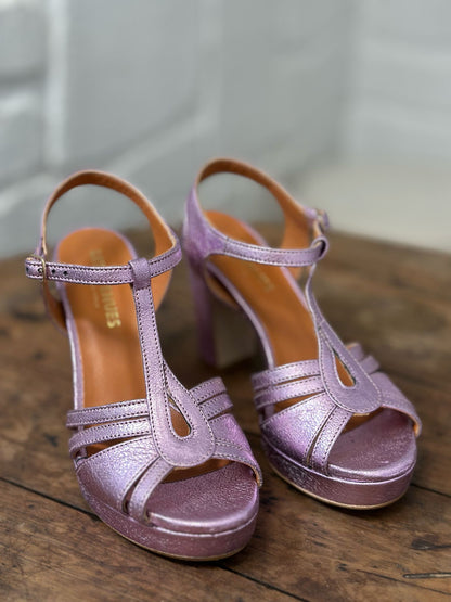 Nu-pieds à talons LES VENUES violet/rose irisé Femme