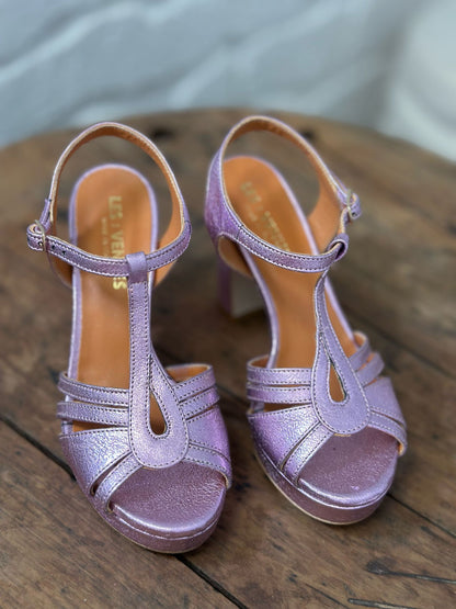 Nu-pieds à talons LES VENUES violet/rose irisé Femme