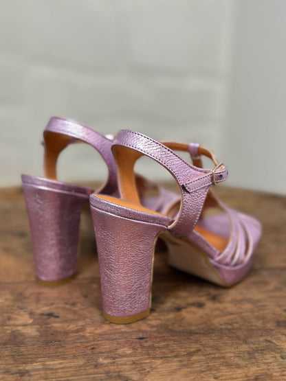 Nu-pieds à talons LES VENUES violet/rose irisé Femme