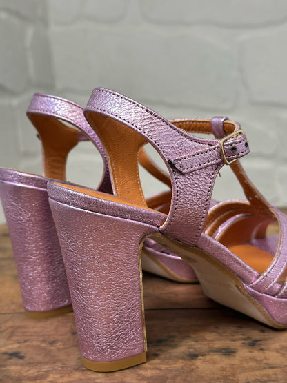 Nu-pieds à talons LES VENUES violet/rose irisé Femme